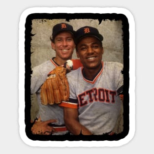 Allan Trammel and Lou Whitaker in Detroit Tigers Sticker